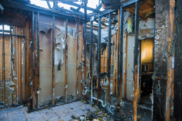 Professional Emergency Fire Damage Restoration technician working in Burlington, WI